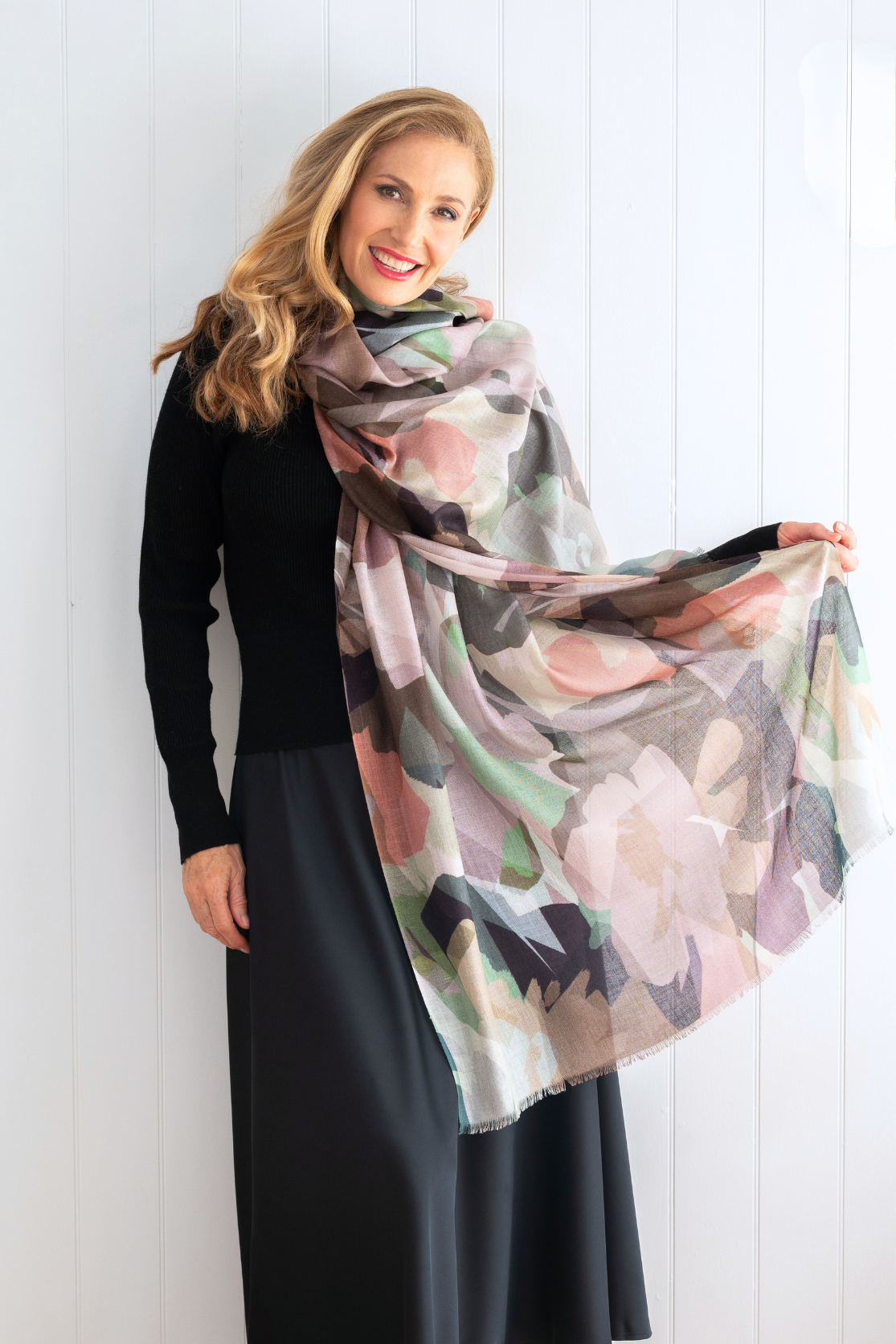 Cashmere Silk Scarf Glamo Camo Cara Cashmere