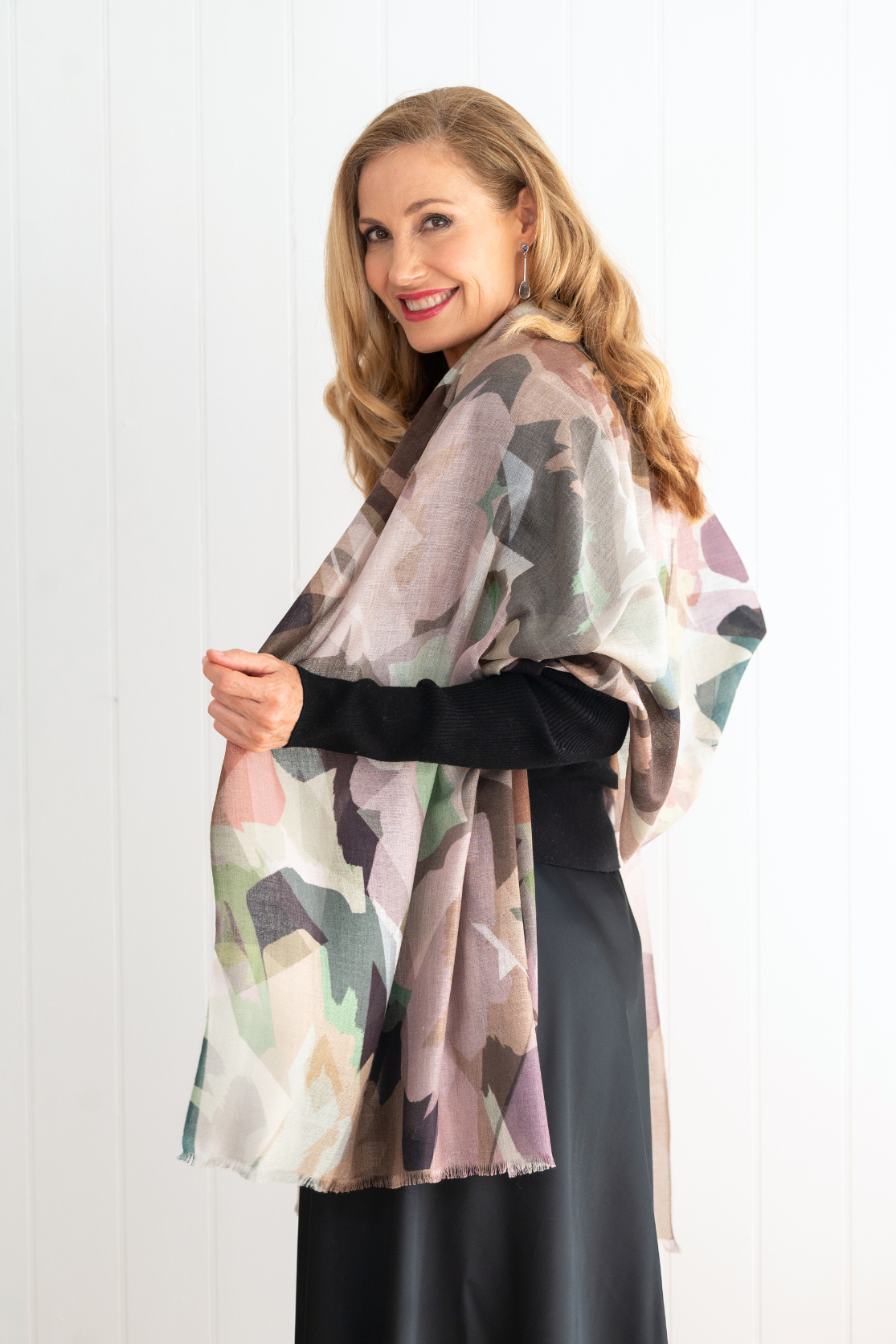 Cashmere Silk Scarf Glamo Camo Cara Cashmere