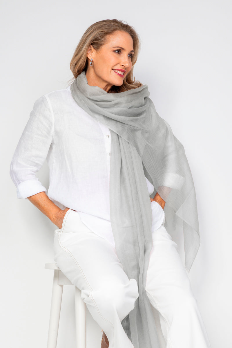 White and best sale silver scarf