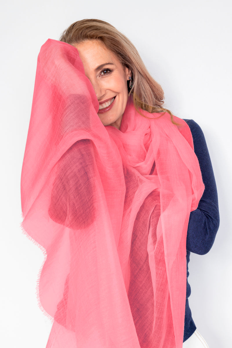 Coral best sale cashmere scarf