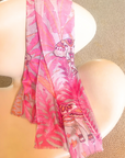 Cashmere Silk Tropical Palm Print Scarf