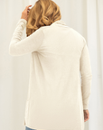 Ecru Longline Silk Cashmere Cardigan