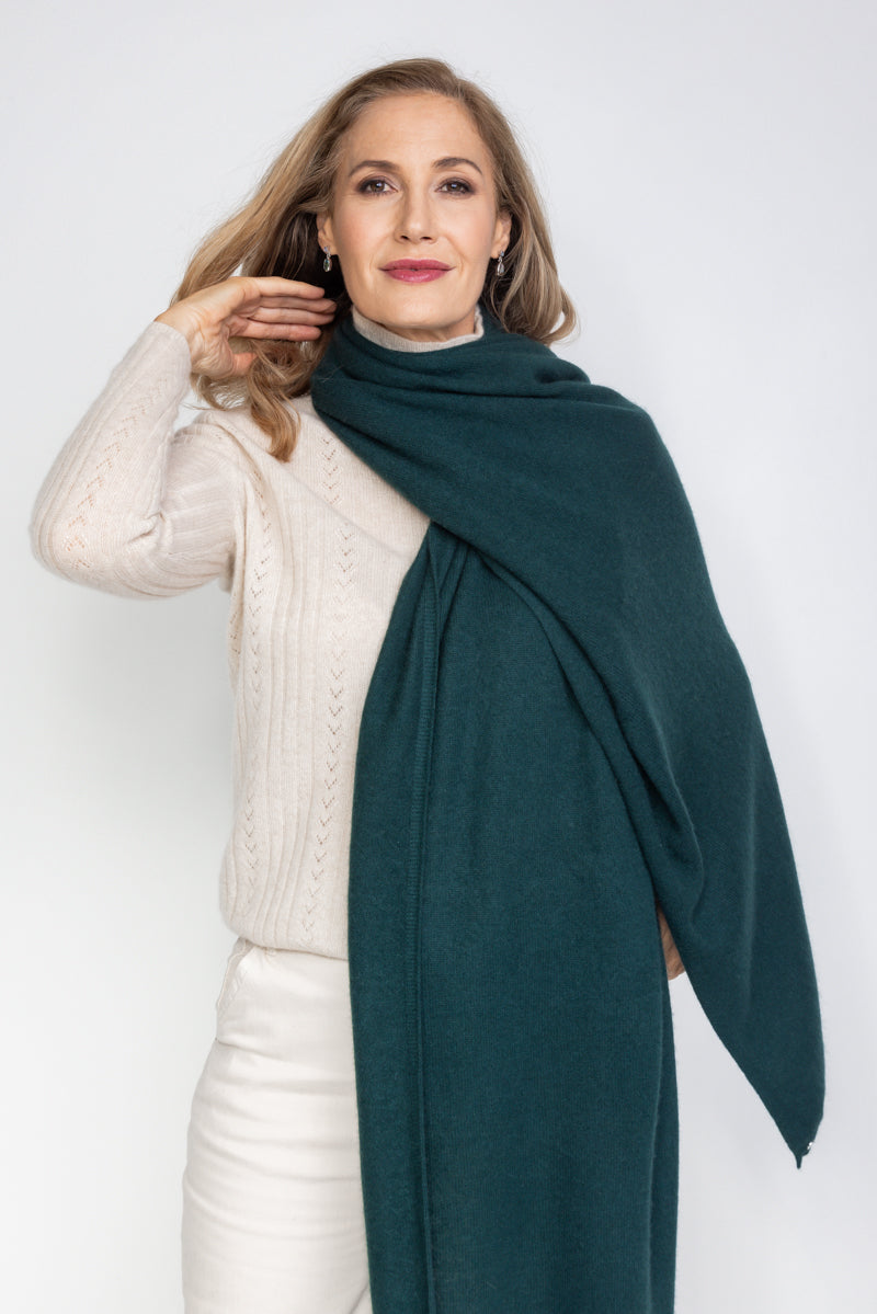 Green hot sale cashmere shawl