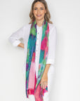 Cashmere Silk Painterly Print Scarf