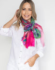 Cashmere Silk Painterly Print Scarf