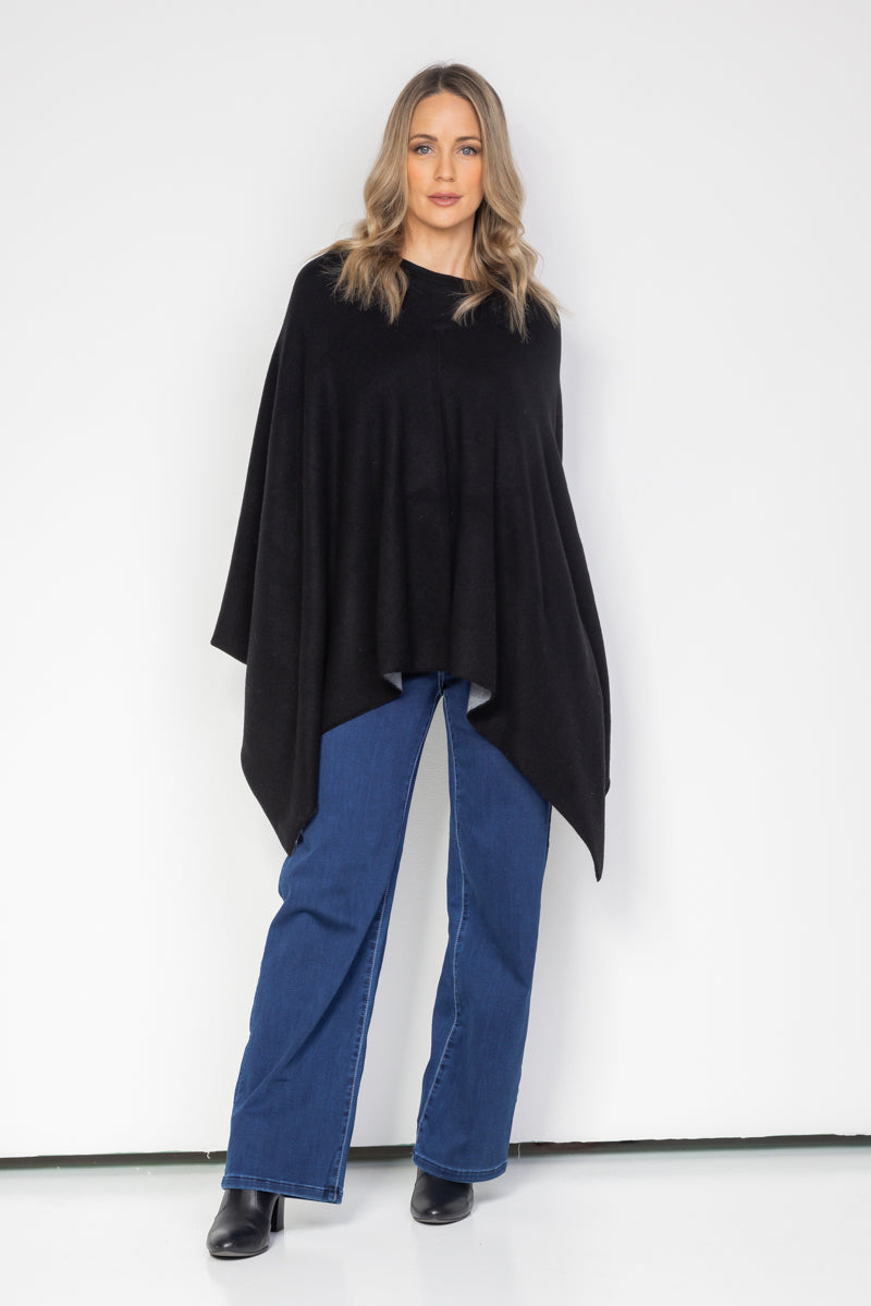 Gray hot sale cashmere poncho