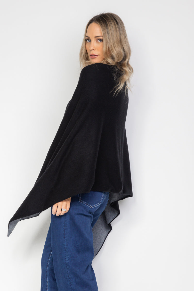 Cashmere poncho sales with sleeves