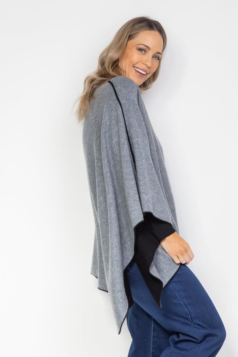 Gray cashmere store poncho