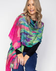 Cashmere Silk Painterly Print Scarf