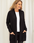 Silk Cashmere Black Longline Cardigan