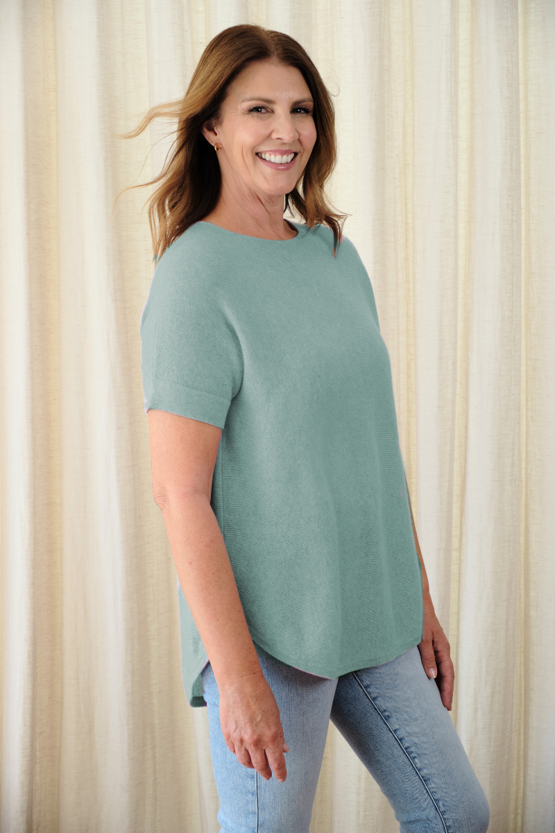 Cashmere  Duck Egg Blue Short Sleeve Tee