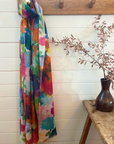 Cashmere Silk Watercolour Floral Scarf