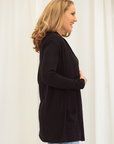 Silk Cashmere Black Longline Cardigan