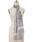 Cashmere Silk Neutrals Faded Leopard Scarf - Pre Order