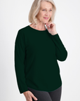 Deep Green Melange Made to Order Cashmere Crew Neck Jumper