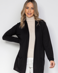 Silk Cashmere Black Longline Cardigan