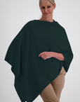 Cashmere Rich Green Melange Poncho