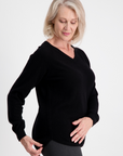 Black Made to Order Cashmere V-Neck Jumper