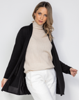 Silk Cashmere Black Longline Cardigan