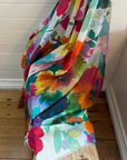 Cashmere Silk Watercolour Floral Scarf