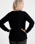 Black Made to Order Cashmere V-Neck Jumper