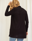 Silk Cashmere Black Longline Cardigan