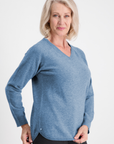 Periwinkle Blue Made to Order Cashmere V-Neck Jumper