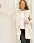 Ecru Longline Silk Cashmere Cardigan