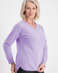 Pale Lilac Made to Order Cashmere V-Neck Jumper