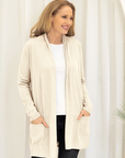 Ecru Longline Silk Cashmere Cardigan