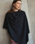 Cashmere Black Sparkle Poncho