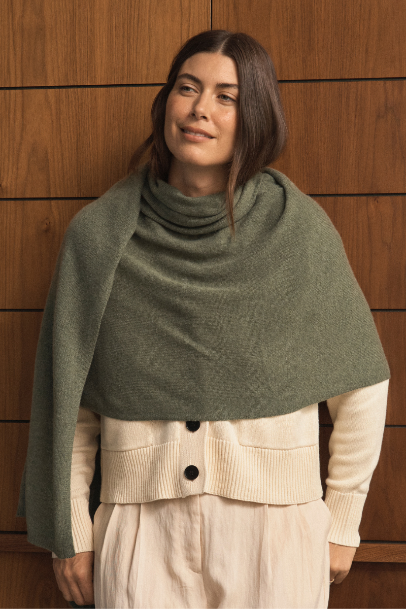 Eucalypt Green Cashmere Wrap Cara Cashmere