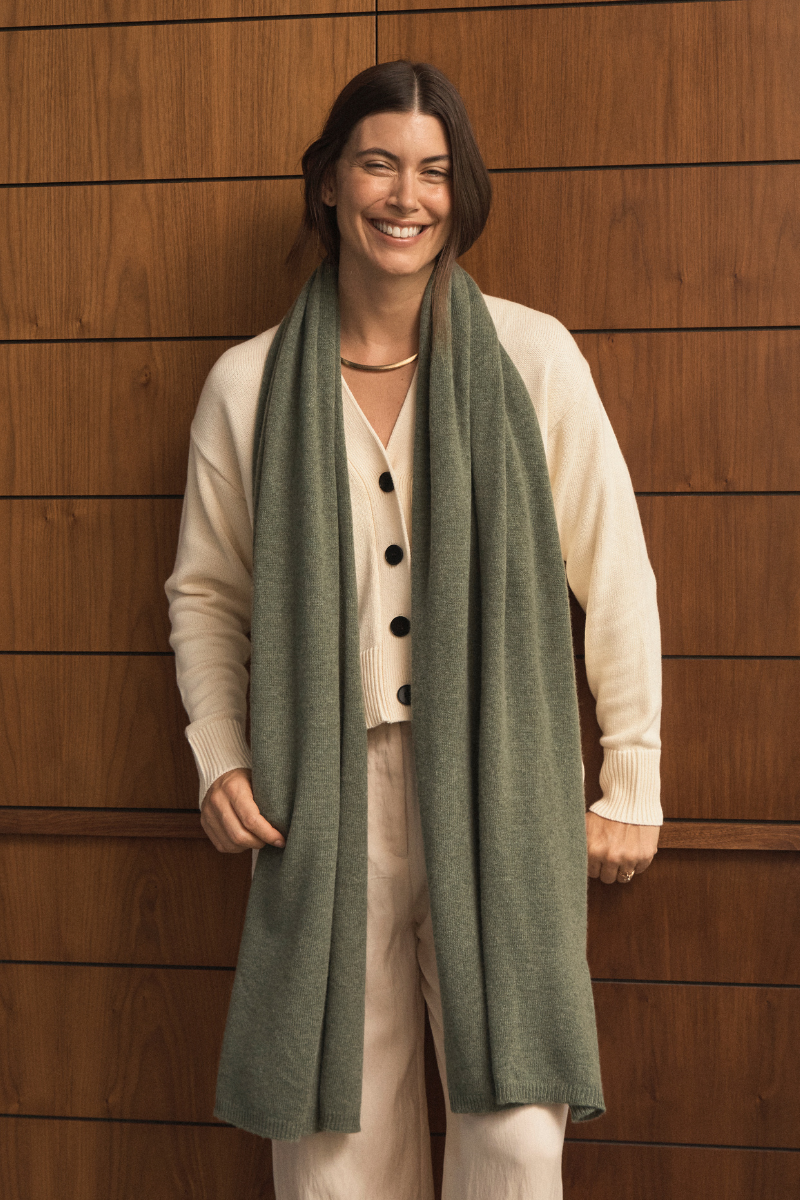 Eucalypt Green Cashmere Wrap Cara Cashmere