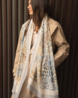 Cashmere Silk Neutrals Faded Leopard Scarf - Pre Order