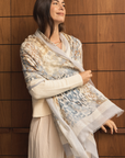 Cashmere Silk Neutrals Faded Leopard Scarf - Pre Order