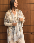 Cashmere Silk Neutrals Faded Leopard Scarf - Pre Order