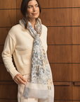 Cashmere Silk Neutrals Faded Leopard Scarf - Pre Order