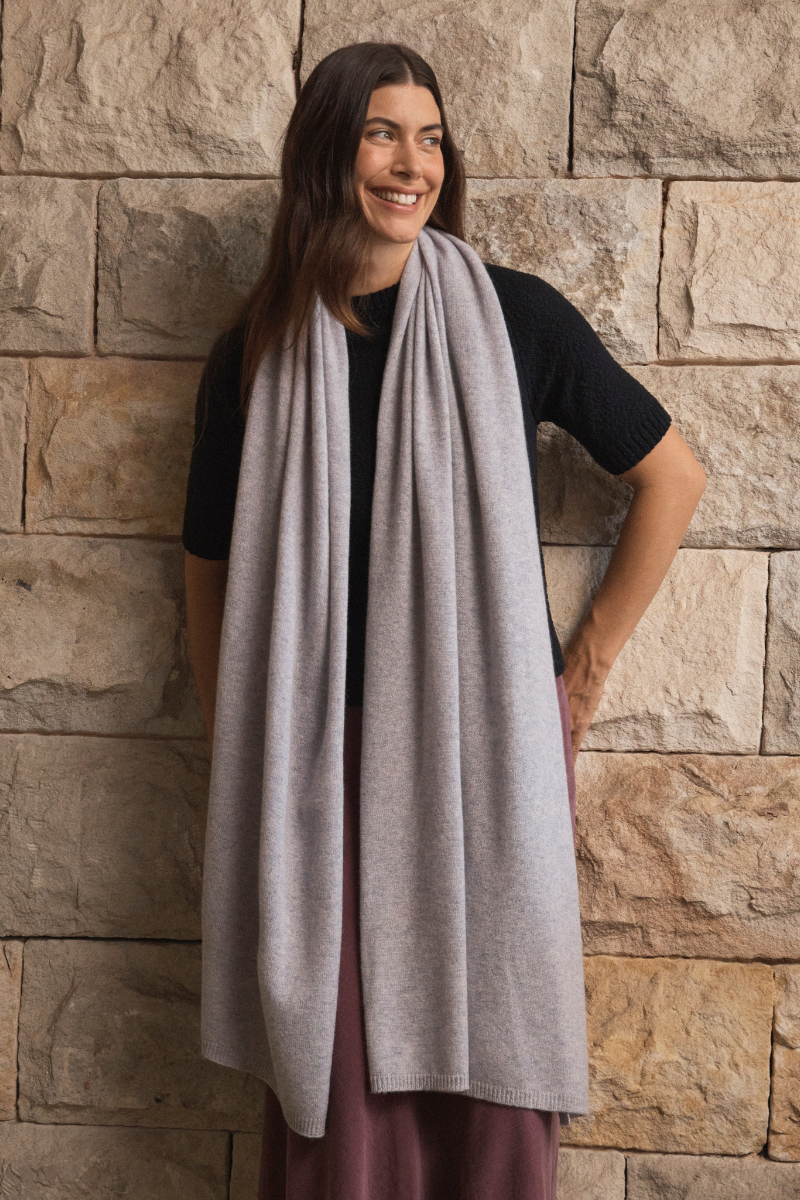 Silver Grey Marle Pure Cashmere Wrap