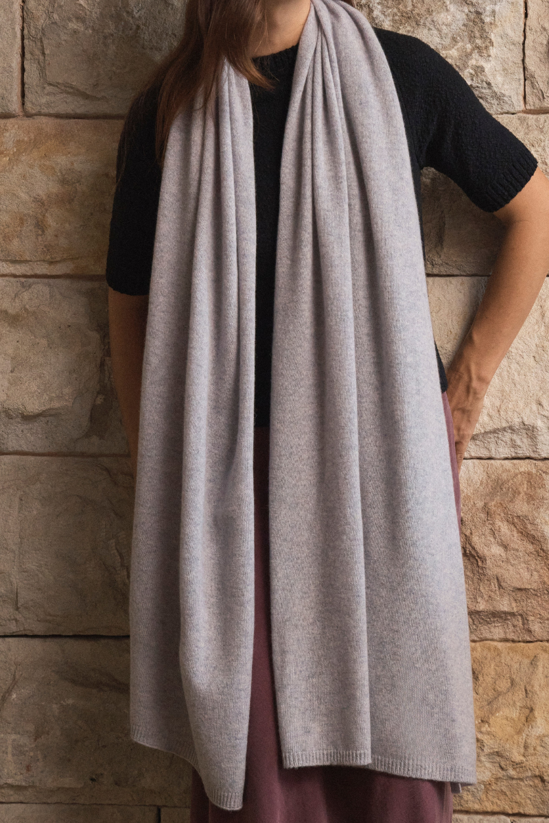 Silver Grey Marle Pure Cashmere Wrap